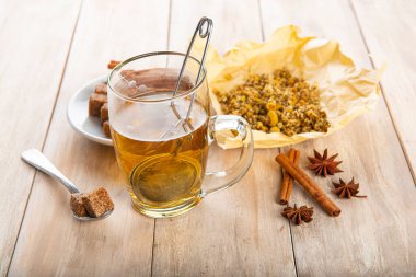 Sıcak papatya çayı, yabani çiçeklerden yapılır.