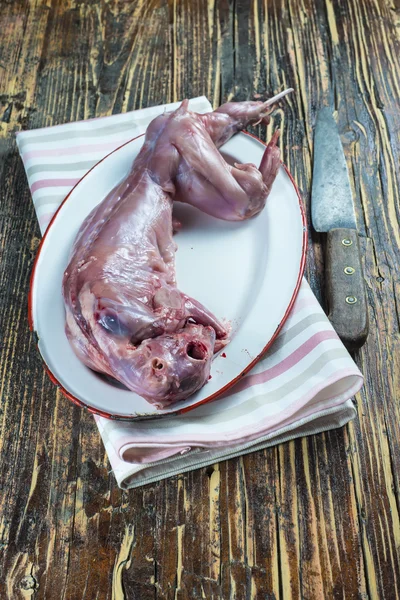 Rabbit meat from rabbiting to be cooked — Stock Photo, Image