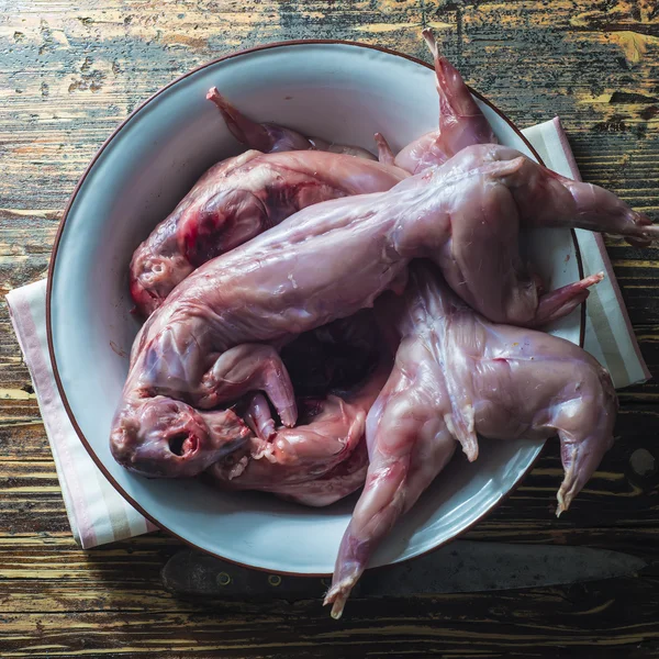 Rabbit meat from rabbiting to be cooked — Stock Photo, Image