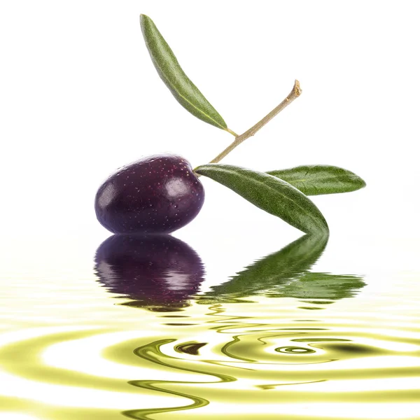 Premie ruwe olijfolie op een witte achtergrond — Stockfoto