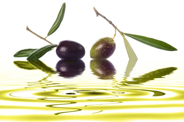 Green and black olives to make oil — Stock Photo, Image