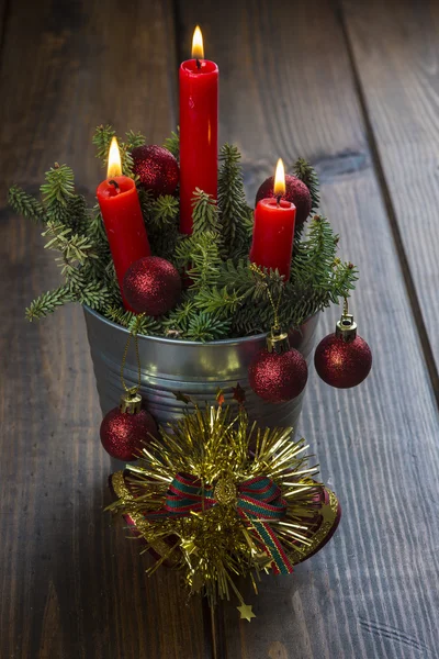 Tarjeta de felicitación de Navidad con velas — Foto de Stock