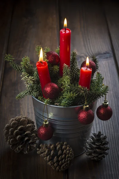 Cartão de felicitações de Natal com velas — Fotografia de Stock