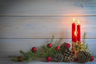 Mumlar ve metin yazabileceğiniz bir Noel arka plan