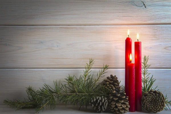 Fundo de Natal com velas e um espaço para texto — Fotografia de Stock