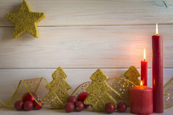 Christmas background with candles and a space for text — Stock Photo, Image