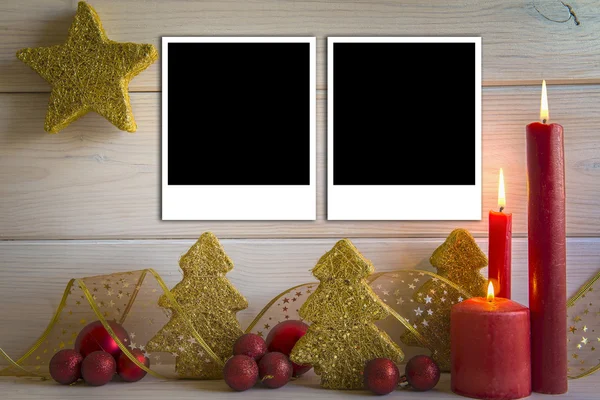 Christmas background with candles and a space for text — Stock Photo, Image