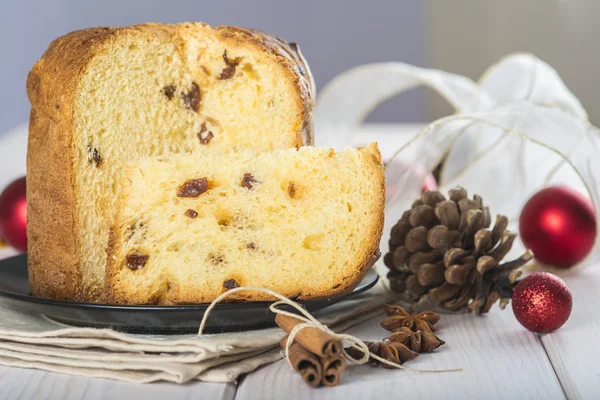 Panettone torta di frutta di Natale — Foto Stock