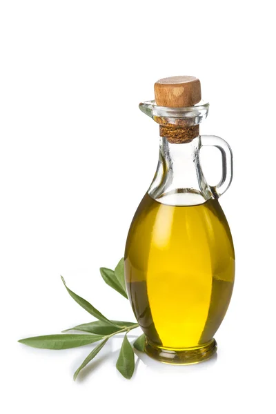 Bottle with olive oil isolated on white background — Stock Photo, Image