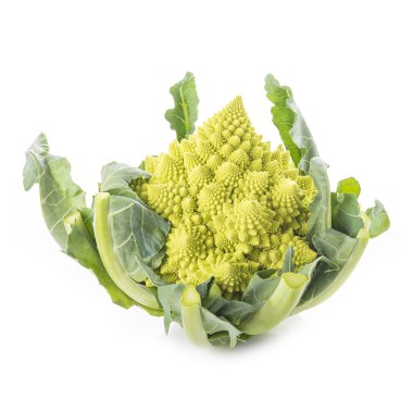 Beyaz arka plan üzerinde izole Romanesco brokoli sebze