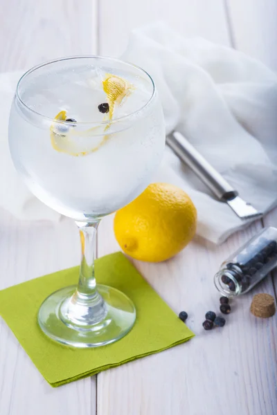 Gin tonic su un bicchiere highball — Foto Stock