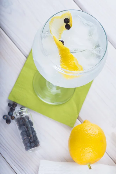 Gin tonic su un bicchiere highball — Foto Stock