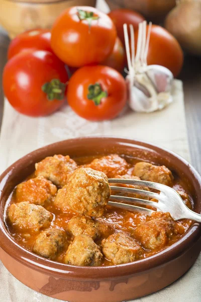 Polpette con salsa di pomodoro — Foto Stock