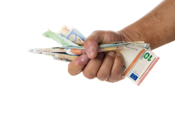 Hand holding a lot of money — Stock Photo, Image