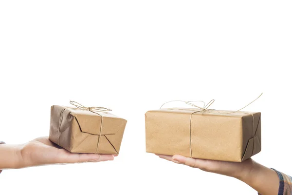 Child hands with Christmas gifts — Stock Photo, Image