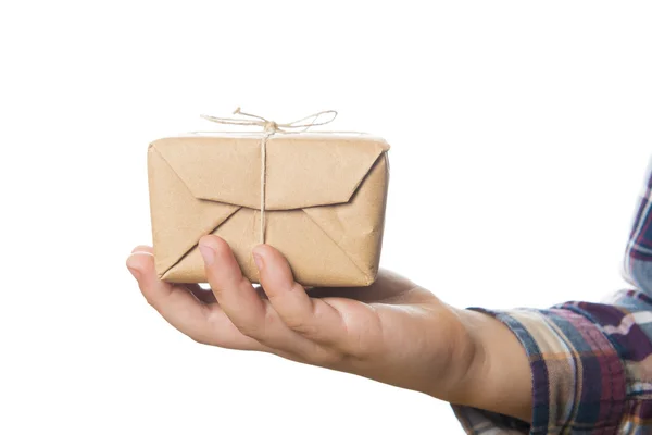 Child hands with Christmas gifts — Stock Photo, Image