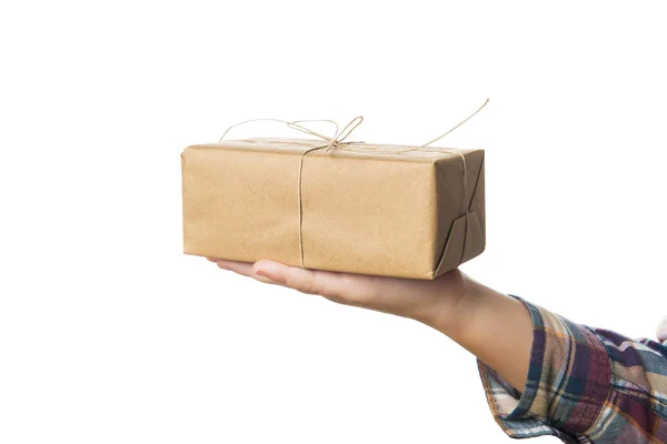 Child hands with Christmas gifts — Stock Photo, Image