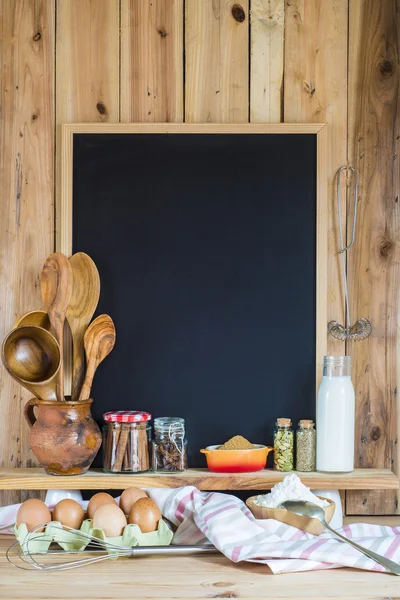 Tabule s kopií prostor a pečivo ingredience — Stock fotografie