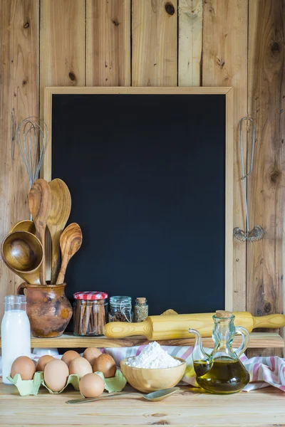 Tabule s kopií prostor a pečivo ingredience — Stock fotografie