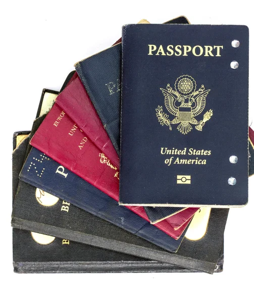 很多老护照 — 图库照片