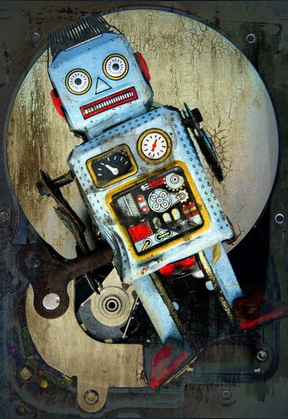 Koncepcja uszkodzony elektronika i robota — Zdjęcie stockowe