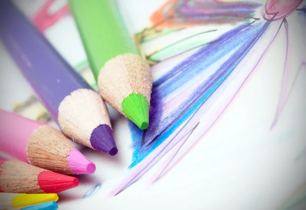 Kids making Christmas cards — Stock Photo, Image