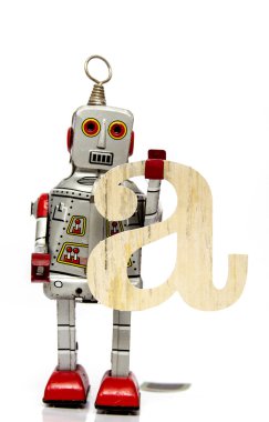beyaz harfler gidiyor robot