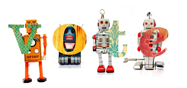 Robots and fun words — Stock Photo, Image