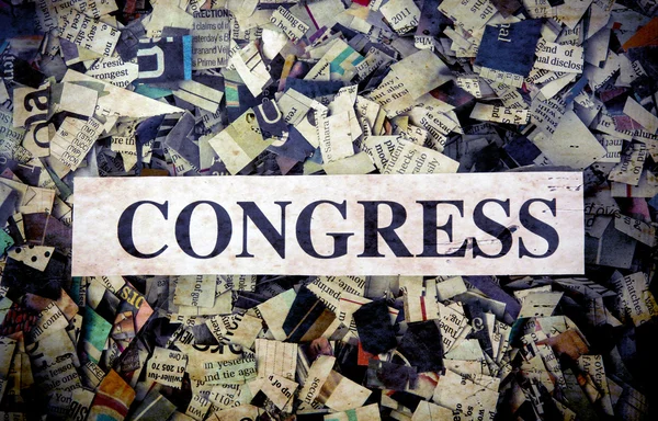 Congress political word on confetti — Stock Photo, Image