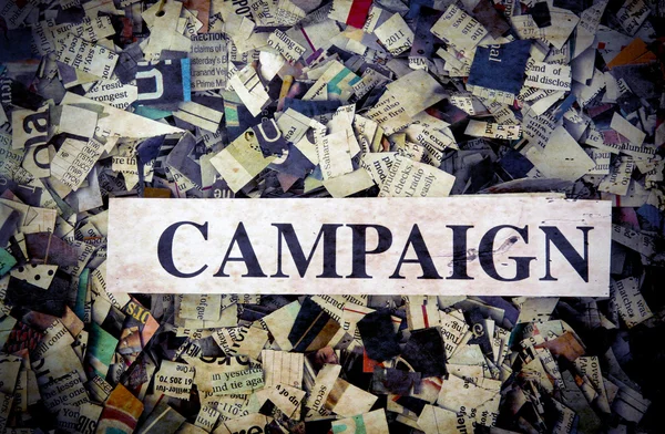 Compaign political word on confetti — Stock Photo, Image