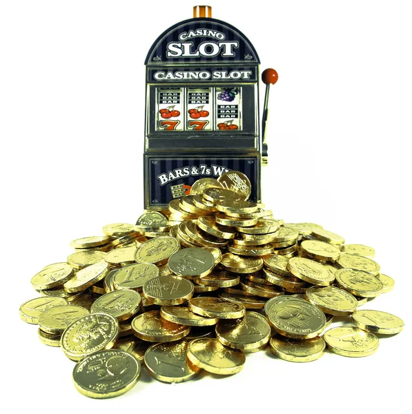 Machine and toy money — Stock Photo, Image