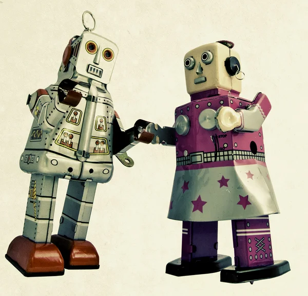 Twee romantische robots — Stockfoto