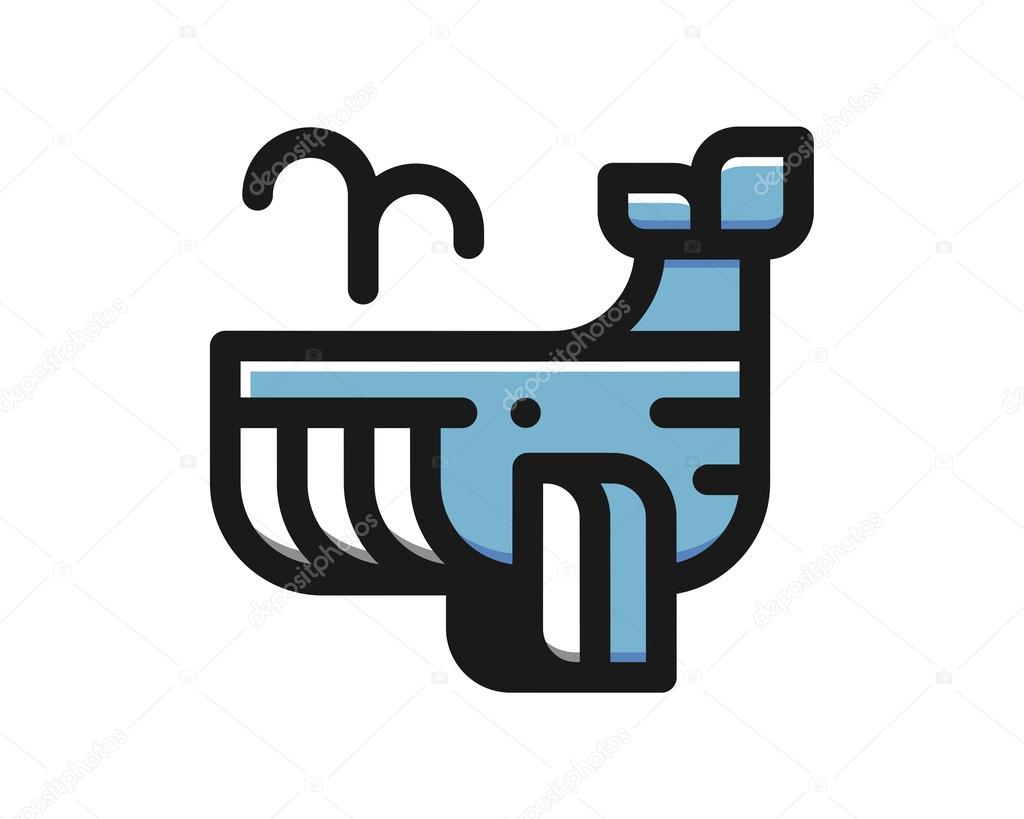 Whale Icon. Vector Editable illustration