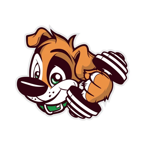 Cartoon dog palestra — Vettoriale Stock