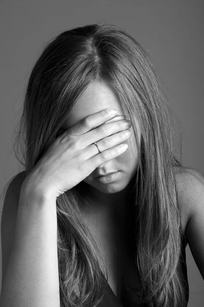 Young Woman in Distress Stock Image