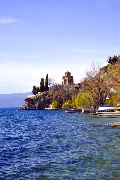 Kostel Jovan Kaneo, jezero Ohrid, Makedonie — Stock fotografie