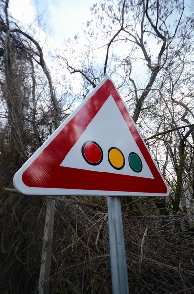 Trafik ışıkları için trafik işaretleri — Stok fotoğraf