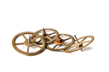 Clock gears on a white background clipart