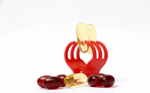 Kabeljauleberöl Omega-3-Gel-Kapseln — Stockfoto