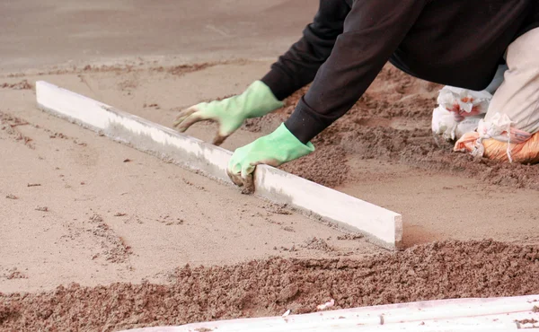 Concreto no chão de uma casa — Fotografia de Stock