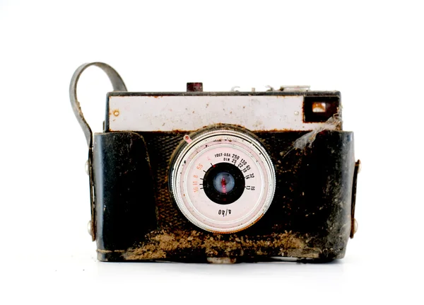 Primer plano de la vieja cámara de película oxidada retro — Foto de Stock