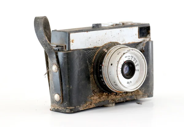 오래 된 레트로 녹슨 필름 카메라의 근접 촬영 — 스톡 사진