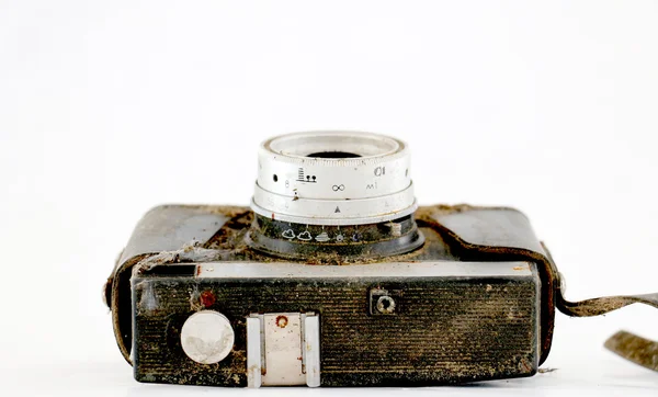 Primo piano della vecchia macchina fotografica retrò arrugginito film — Foto Stock