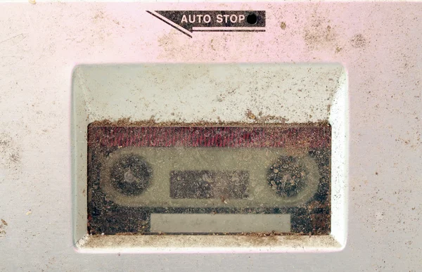 Dusty old cassette player . macro pictures — Stock Photo, Image