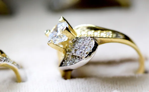 Fashion jewellery ring with zircon — Stock Photo, Image