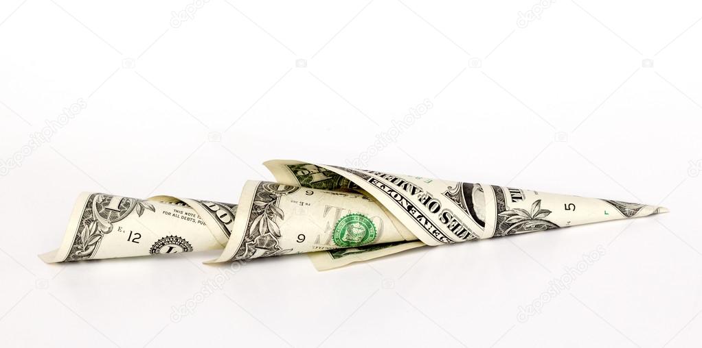 dollar bills on white background