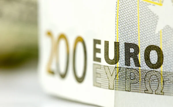 200 ευρώ χρήματα, σουτ μακροεντολή — Φωτογραφία Αρχείου