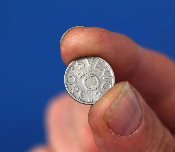 Régi érmék elszigetelt fehér background — Stock Fotó