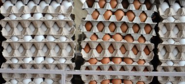 Pazarda taze yumurta..