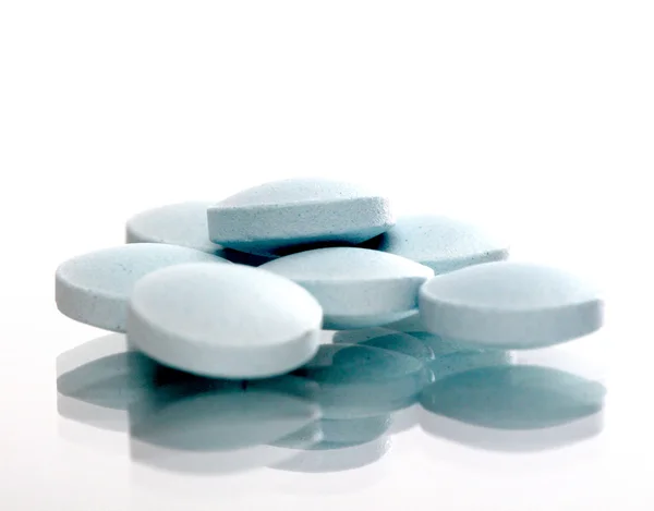 Pillole mediche blu, concetto di salute — Foto Stock